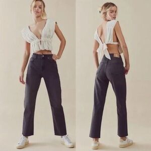 Free People We The Free Pacífica High Rise Slim Straight Jeans 29 Black
